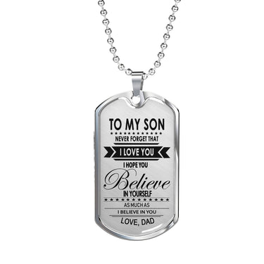 Amazing To My Son Necklace Dog Tag From Papa Christmas Gifts, Birthday Gift Idea